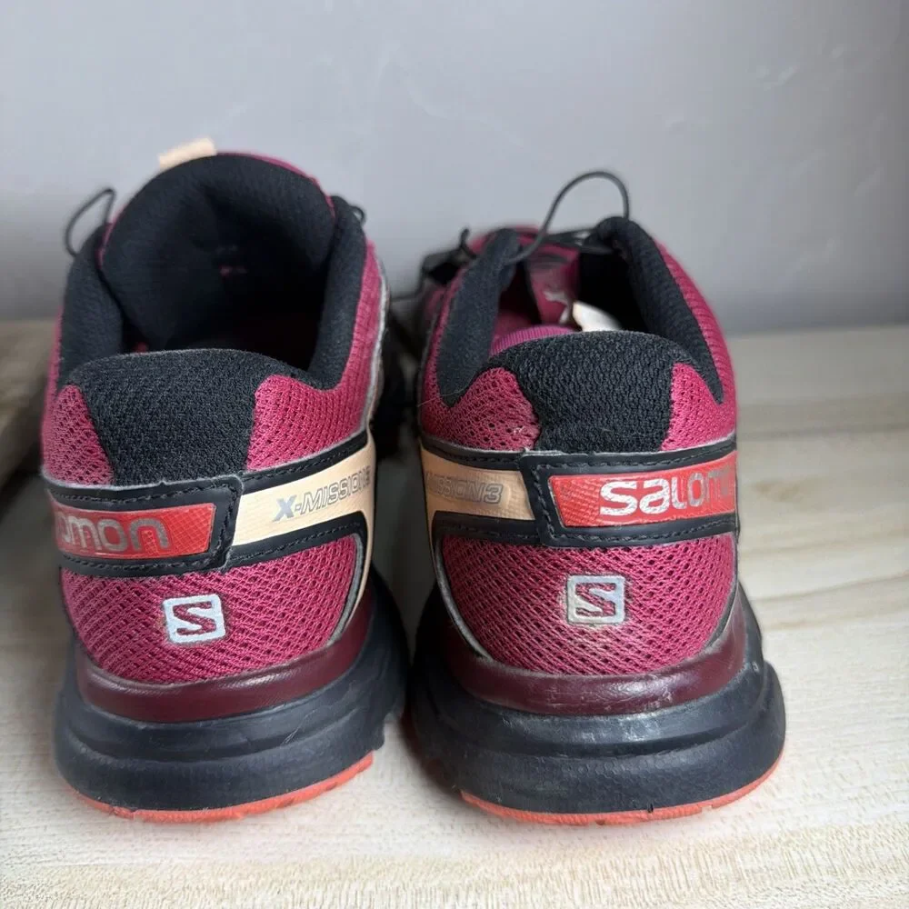 Salomon X Mission 3 Womens Trail Hiking Running Shoes, Size9 Pink/Black